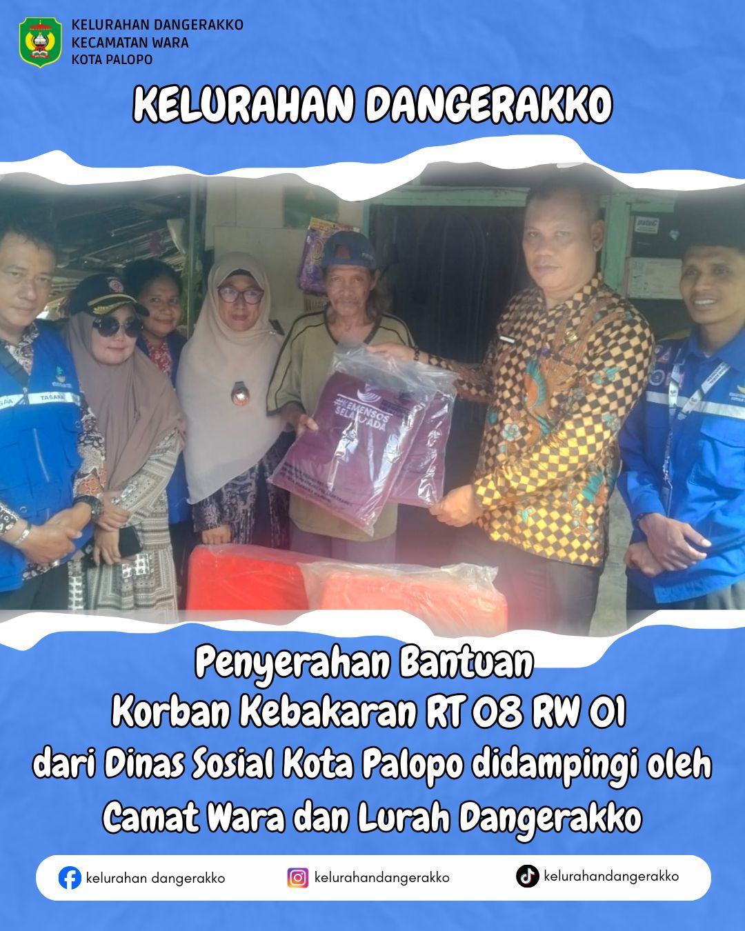 Penyerahan Bantuan untuk Korban Kebakaran dari Dinas Sosial